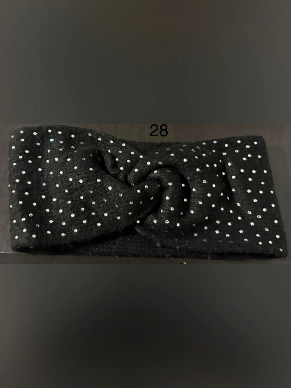 Black Crystal-Stud Knotted Headband - Women Accessories